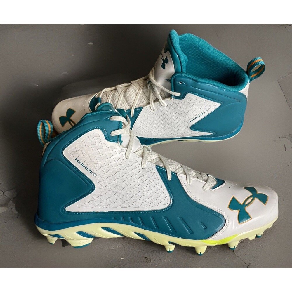 New Under Armour Football Cleats Size 16 Lacrosse‎ Teal Orange Miami dolphins